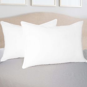 Down Alternative Medium Density Solid Pillows, Set of 2 and 4 (Color: White, size: King)