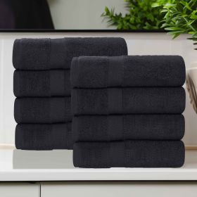 Eco-Friendly Cotton 8 Piece Hand Towel Set (Color: Black, size: 8 Piece Hand Towels)