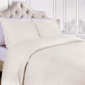Egyptian Cotton 300 Thread Count Duvet Cover Set (Color: Ivory, size: Full/Queen)