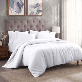 Egyptian Cotton 300 Thread Count Solid Luxury Duvet Cover Set (Color: White, size: Twin)