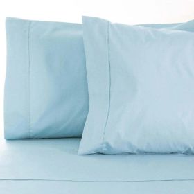 Egyptian Cotton 530 Thread Count Solid Luxury Pillowcases, Set of 2 (Color: Light Blue, size: King)