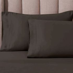 1000 Thread Count Egyptian Cotton Solid Pillowcase Set (Color: Charcoal, size: King)