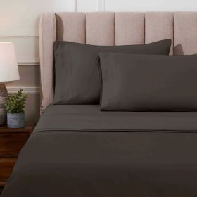 Egyptian Cotton 1000 Thread Count Eco-Friendly Solid Sheet Set (Color: Charcoal, size: California King)