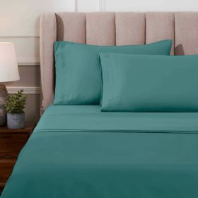 Egyptian Cotton 1000 Thread Count Eco-Friendly Solid Sheet Set (Color: Deep Sea, size: California King)