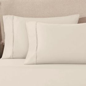 1200 Thread Count Egyptian Cotton 2 Piece Pillowcase Set (Color: Ivory, size: King)