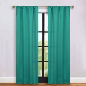 Solid Room Darkening Rod Pocket Blackout Curtain Panels, Set of 2 (Color: Cerulean Blue, size: 36" x 84")