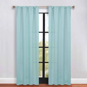 Solid Room Darkening Rod Pocket Blackout Curtain Panels, Set of 2 (Color: Green Lily, size: 36" x 84")