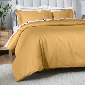 Egyptian Cotton 650 Thread Count Modern Solid Duvet Cover Set (Color: Maple Sugar, size: King\California King)