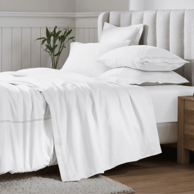 Egyptian Cotton 650 Thread Count Eco-Friendly Solid Sheet Set (Color: White, size: Twin XL)