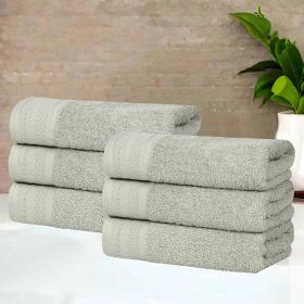 Honeycomb Textured Waffle Border Cotton Hand Towels, Set of 4 (Color: Sage, size: 4 Piece Hand Towels)