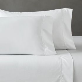 Italian Paisley 600 Thread Count Cotton Blend 2-Piece Pillowcase Set (Color: White, size: Standard)