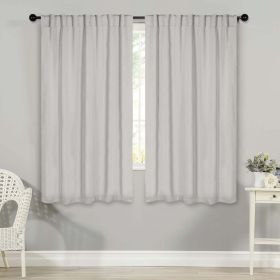 Solid Room Darkening Blackout Curtain Panels, Back Tabs, Set of 2 (Color: Chrome, size: 42" X 63")