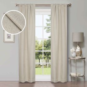 Linen Washable Room Darkening Blackout Curtains, Set of 2 (Color: Ivory, size: 52" X 84")