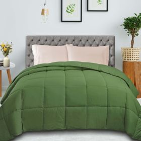 Classic Reversible Medium Weight Down Alternative Microfiber Comforter (Color: Terrace Green, size: Full/Queen)