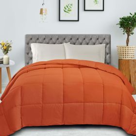 Classic Reversible Medium Weight Down Alternative Microfiber Comforter (Color: Dusty Orange, size: Full/Queen)