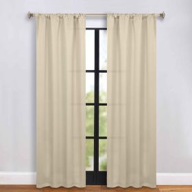 Solid Room Darkening Rod Pocket Blackout Curtain Panels, Set of 2 (Color: Ivory, size: 36" x 84")