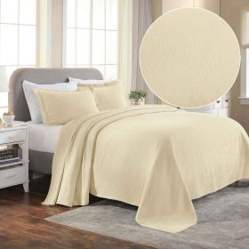 Jacquard Matelassé Paisley Cotton Bedspread Set (Color: Ivory, size: King)