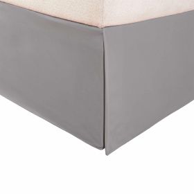Microfiber Wrinkle-Free Solid 15-Inch Drop Bed Skirt (Color: Silver, size: Queen)