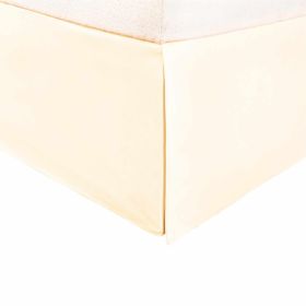Microfiber Wrinkle-Free Solid 15-Inch Drop Bed Skirt (Color: Ivory, size: Queen)