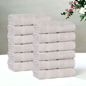 Mile Smart Twist Cotton Solid Face Towels Washcloths, Set of 12 (Color: Silver, size: 12 Piece Face Towels)