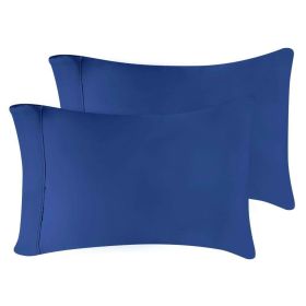 Modal from Beechwood 300 Thread Count Solid 2 Piece Pillowcase Set (Color: Navy Blue, size: Standard)