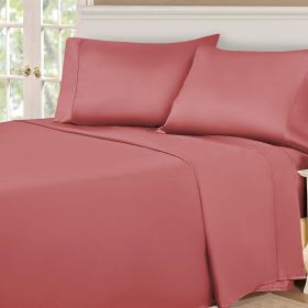 Egyptian Cotton 530 Thread Count Solid Deep Pocket Bed Sheet Set (Color: Blush, size: King)