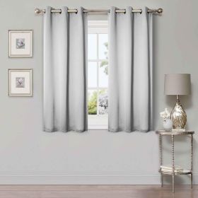 Solid Machine Washable Room Darkening Blackout Curtains, Set of 2 (Color: Marshmellow - 2 Piece, size: 52" X 63")