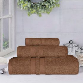 Ultra-Soft Cotton Absorbent Quick-Drying 3 Piece Towel Set (Color: Chocolate, size: 3 Piece Towel Set)