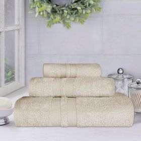Ultra-Soft Cotton Absorbent Quick-Drying 3 Piece Towel Set (Color: Ivory, size: 3 Piece Towel Set)