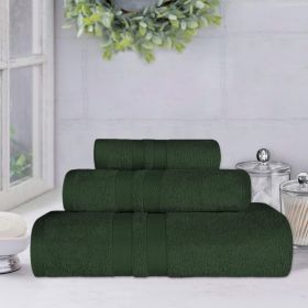 Ultra-Soft Cotton Absorbent Quick-Drying 3 Piece Towel Set (Color: Forest Green, size: 3 Piece Towel Set)