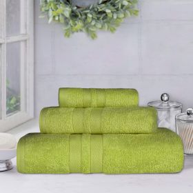 Ultra-Soft Cotton Absorbent Quick-Drying 3 Piece Towel Set (Color: Celery, size: 3 Piece Towel Set)